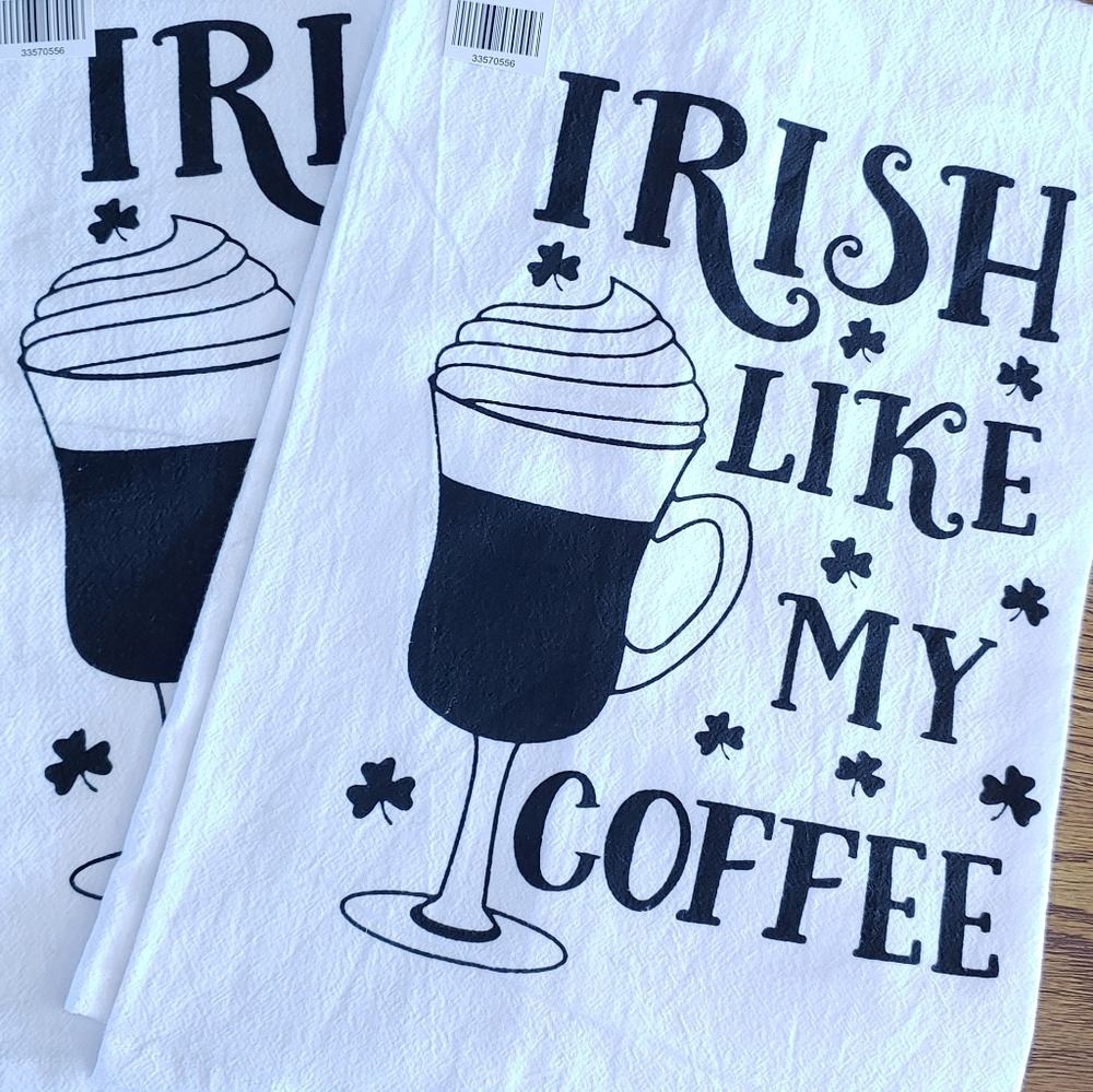 Two Irish Like My Coffee Dish Towels